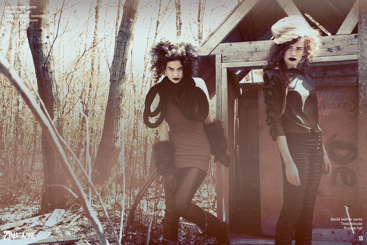 shooting creative Outdoor on location models forest edgy denisgagnon