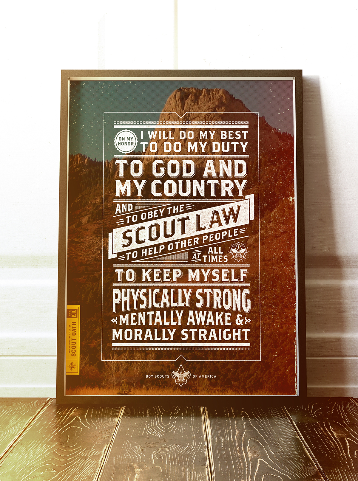 poster design boy scout mountain Nature Oath