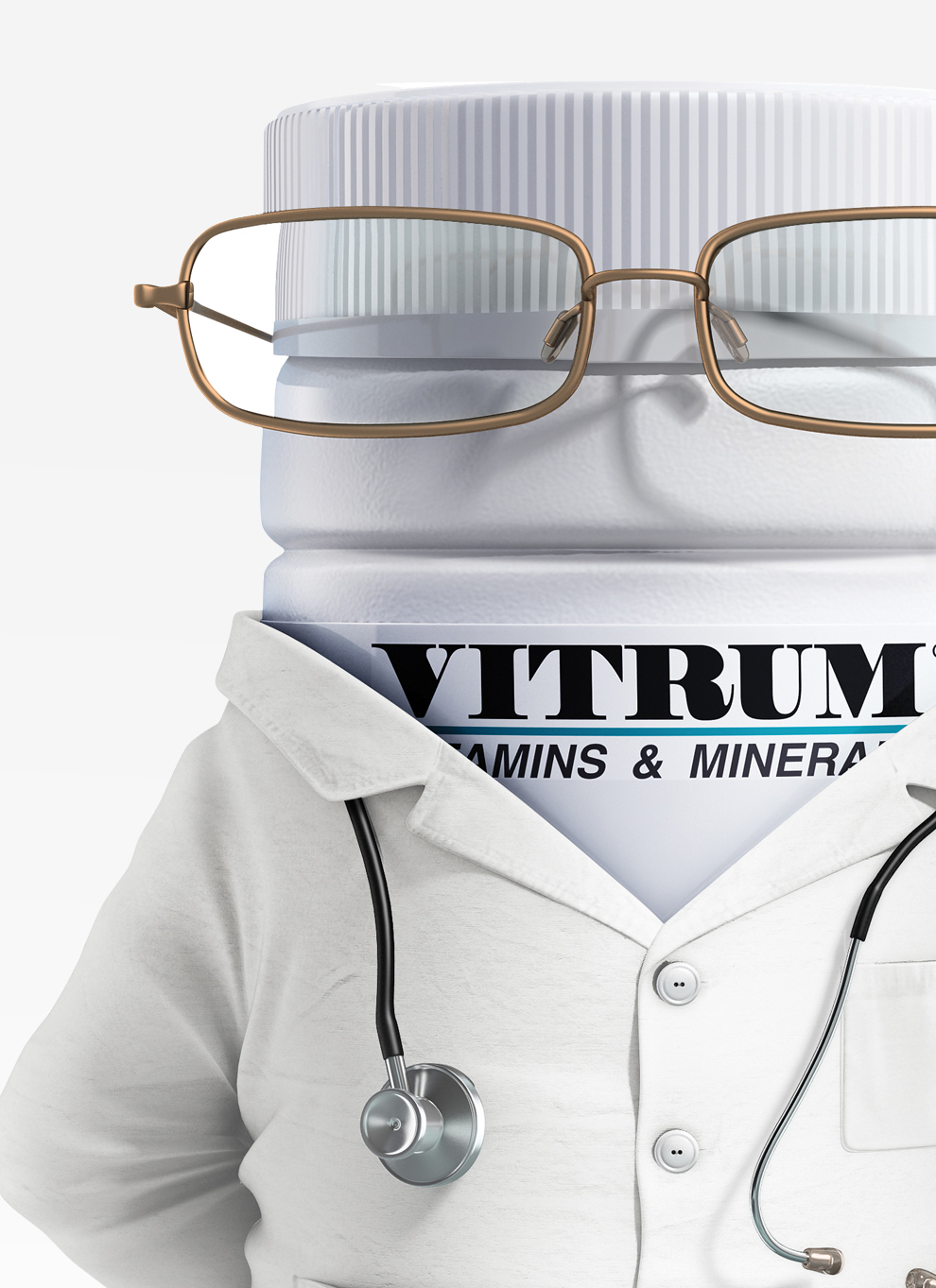 print vitrum vitamin mineral pharm Unipharm medicine key visual 3D computer graphics modeling Character Andrey Maltsev Russia Moscow