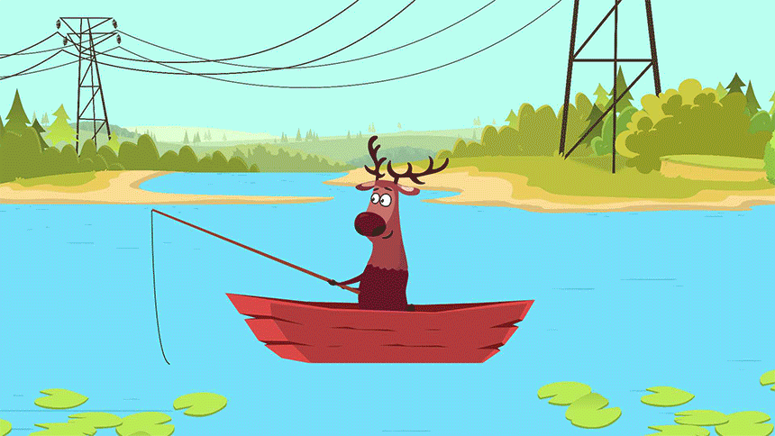 deer 2D 2DAnimation water a boat ship animation  animations gifs