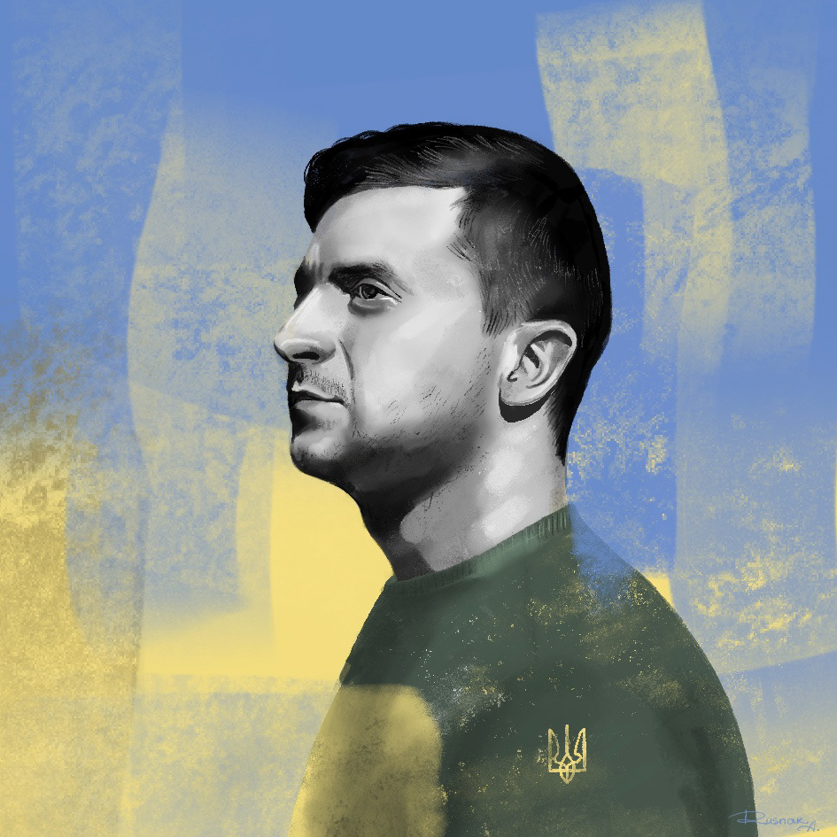 zelensky ukraine artwork digital illustration ipad pro Procreate War portrait Procreate portrait