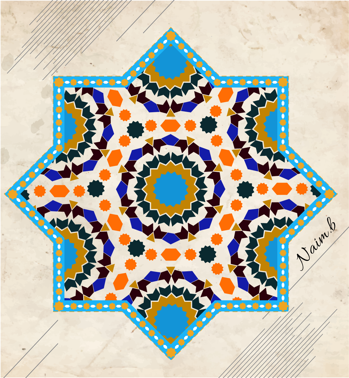 zelij Arabesque tile Fez zelige  zilij zilig zilige Morocco arabesques
