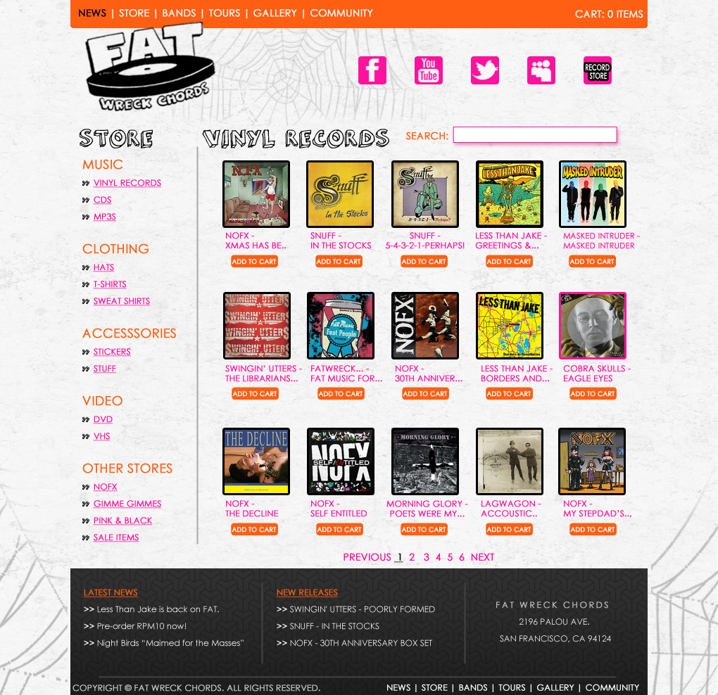 fatwreck site redesign redesign Fat Wreck Chords