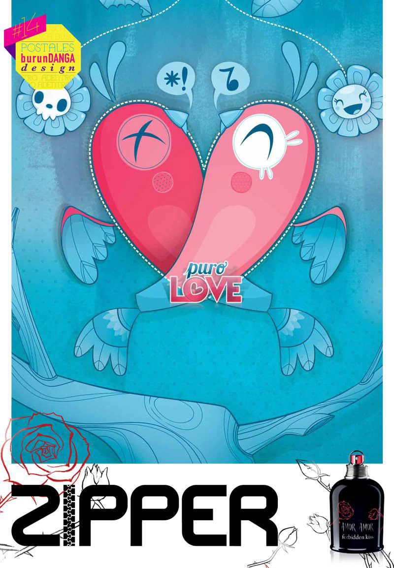 burundanga Zipper revista Love blue pink bird amor venezuela latinos caracas tuki meditar pajaros colores