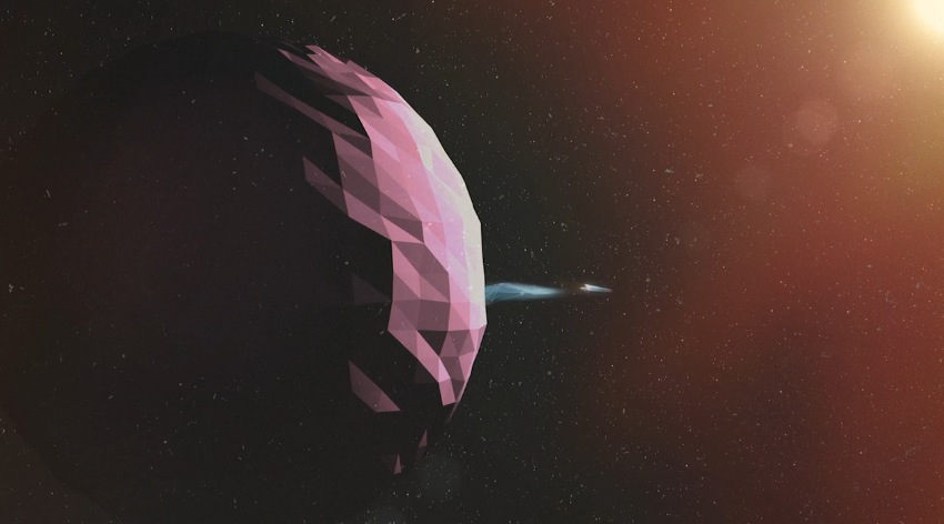 Low Poly spaceship outer space Space  Light beam stars Planets polygon