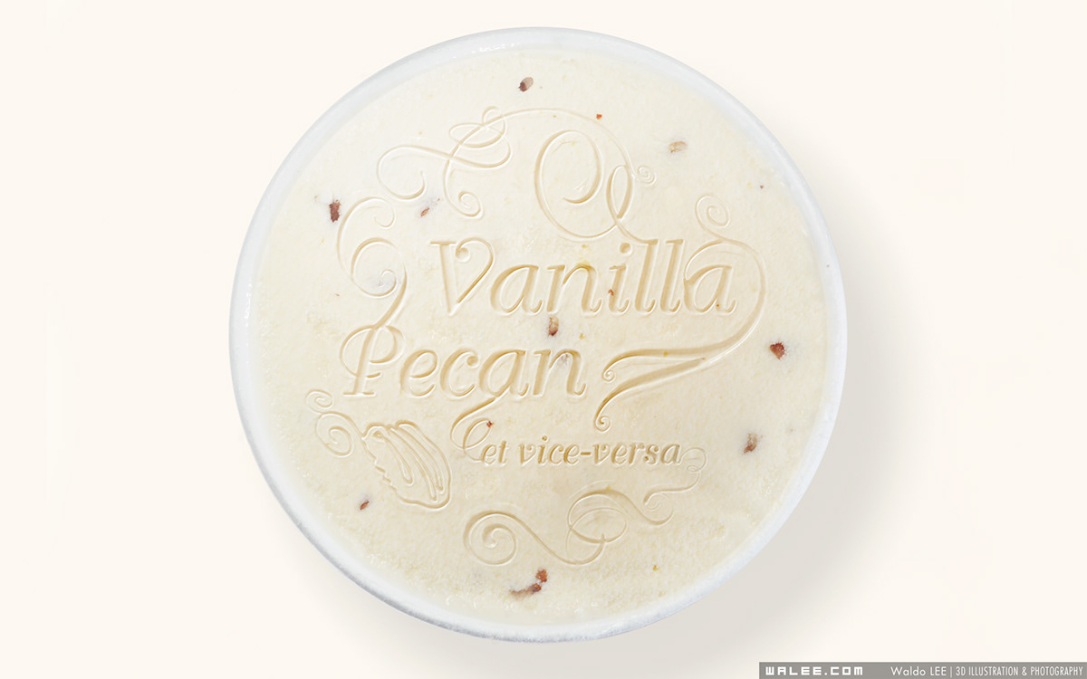 ice cream vanilla pecans