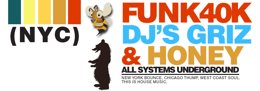 funk40k dj honey dj griz brand logo ad flyer design