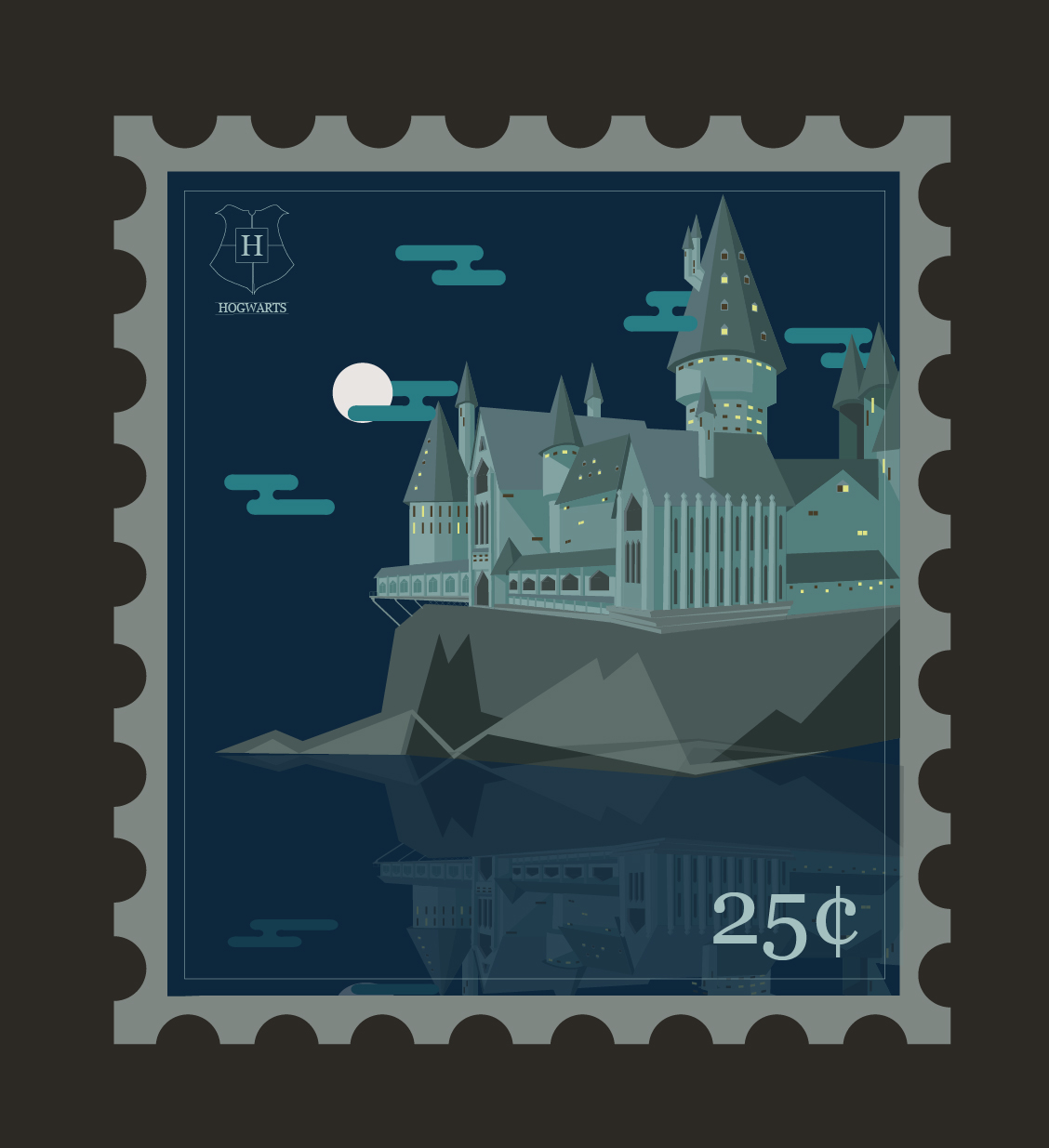 photoshop Illustrator Hogwarts Happy potter stamp Digital Art  graphic design  ILLUSTRATION 