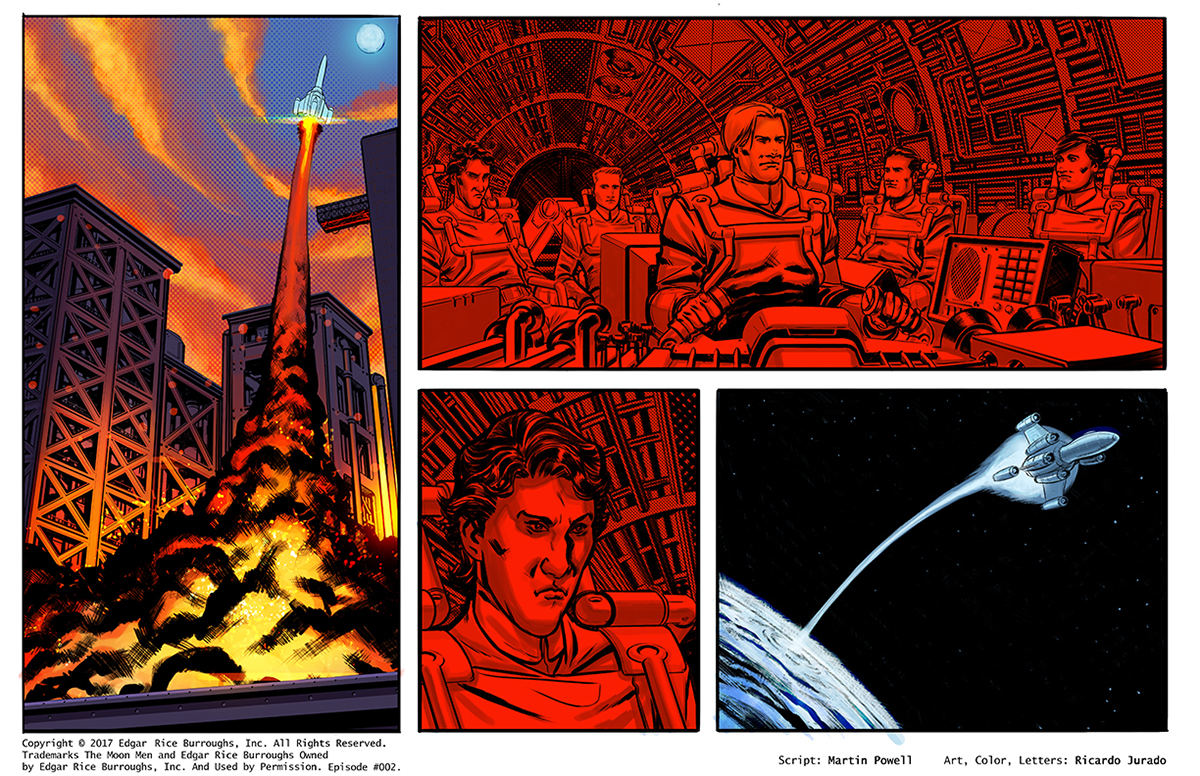 moon men Moon Maid comic Edgar Rice Burroughs science fiction inking coloring comicstrip