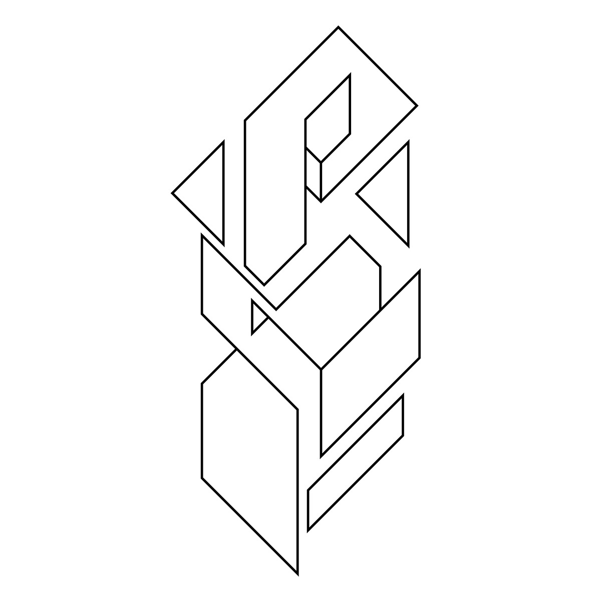 Isometric geometry geometric lineart abstract line 3D