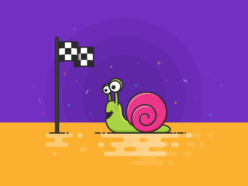 illustrarion finish line snail Project