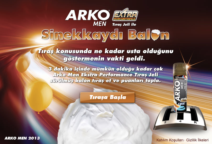 arko men arko evyap shaving gel Foam youth marketing   digital marketing game app balloon