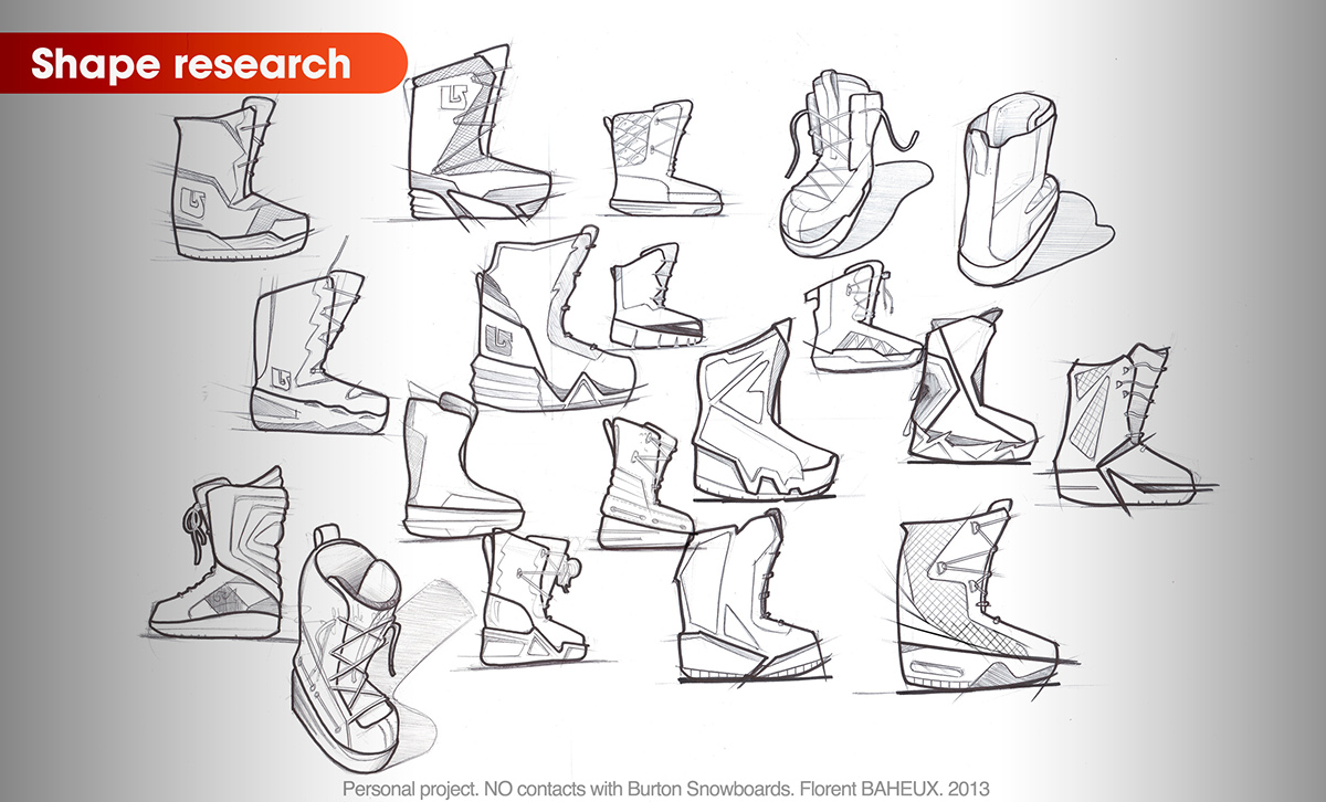 ISD design concept foot footwear footwearconcept burton Conception sketches sketch wacom footwear design snowboard snowboots boots