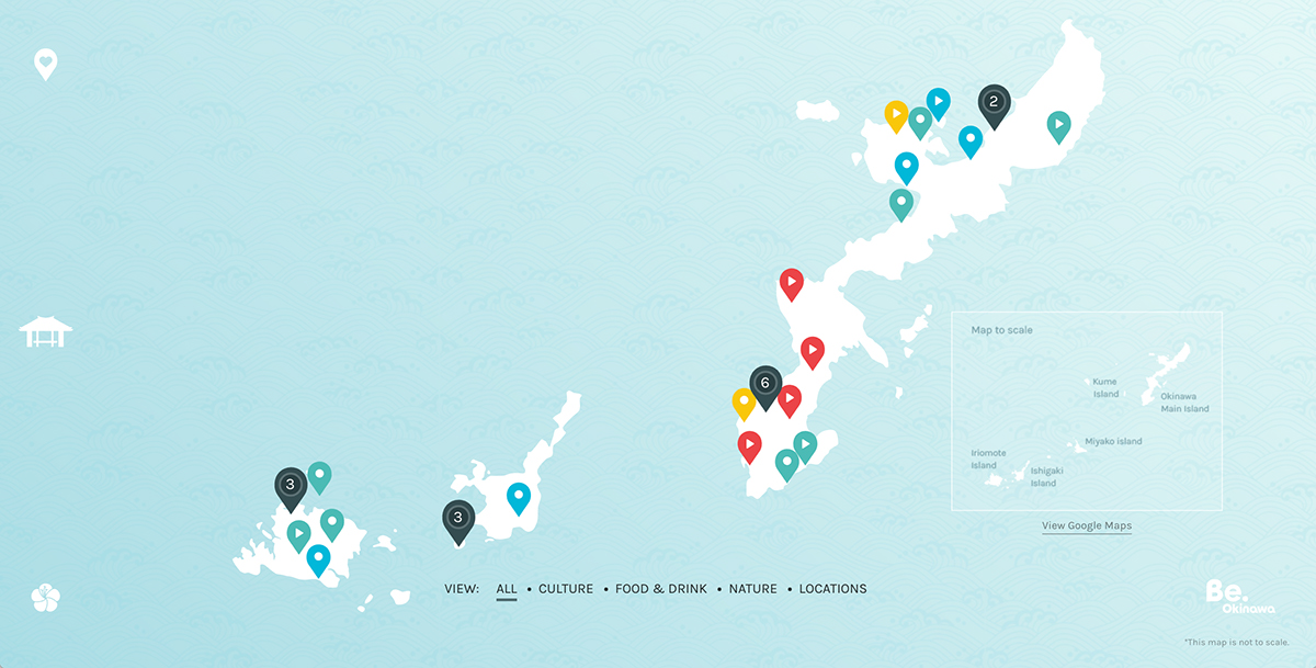 Adobe Portfolio tourism Okinawa japan Island water campaign motion design animation  interaction