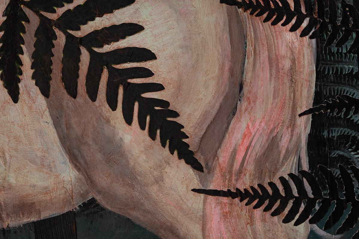 collage dark draft horse fairytale fantasy fern forest mixed media popsurrealism unicorn