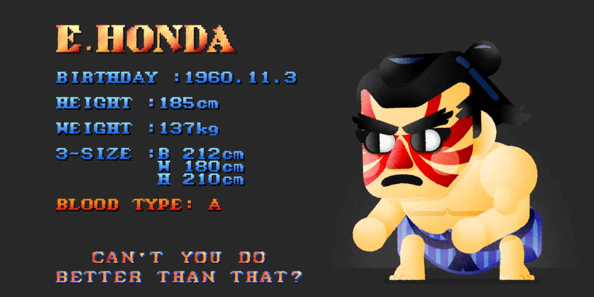 Character profile of RHonda from "Street Fighter: The World Warrior" with all his details.
