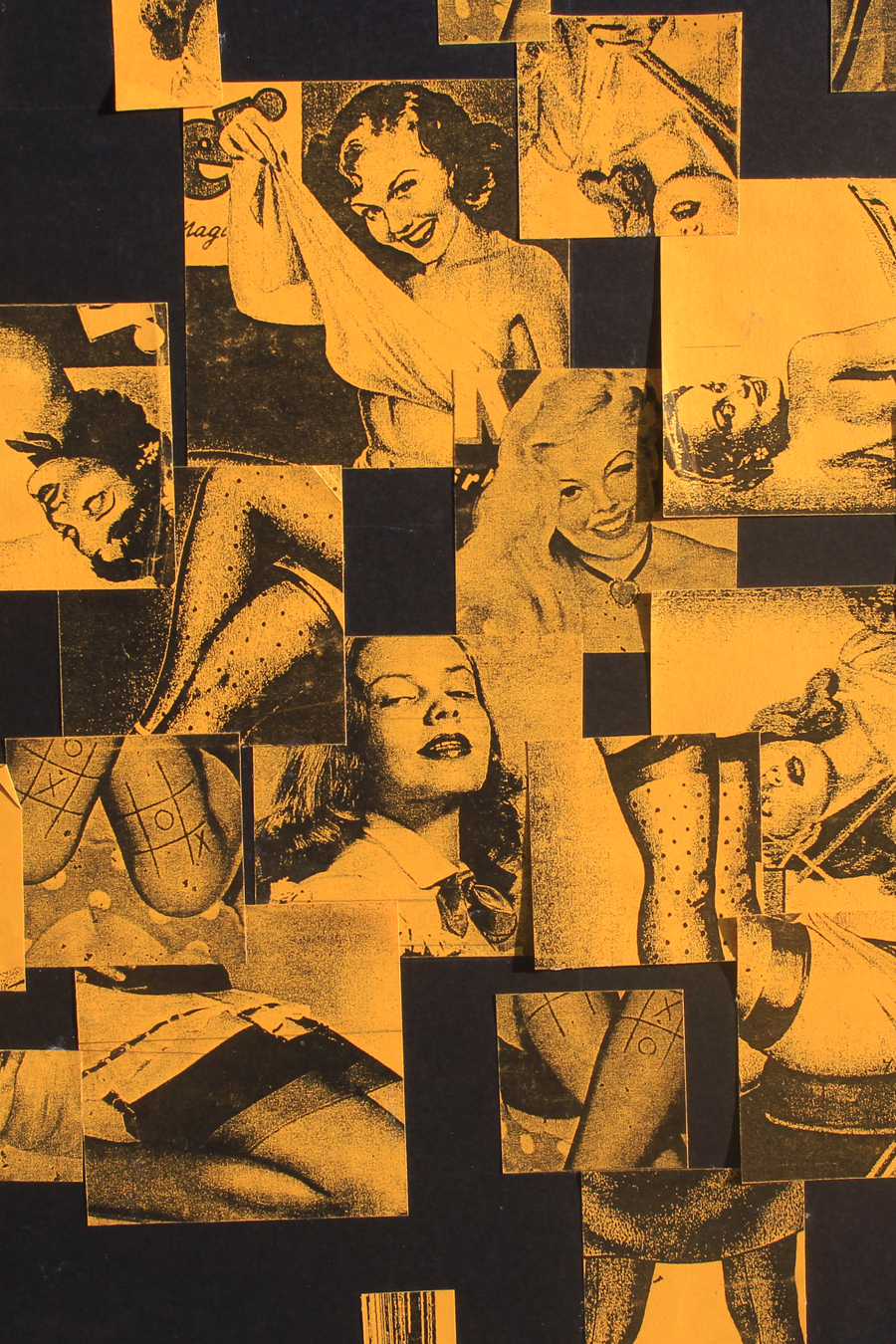 yellow women pin up square collage