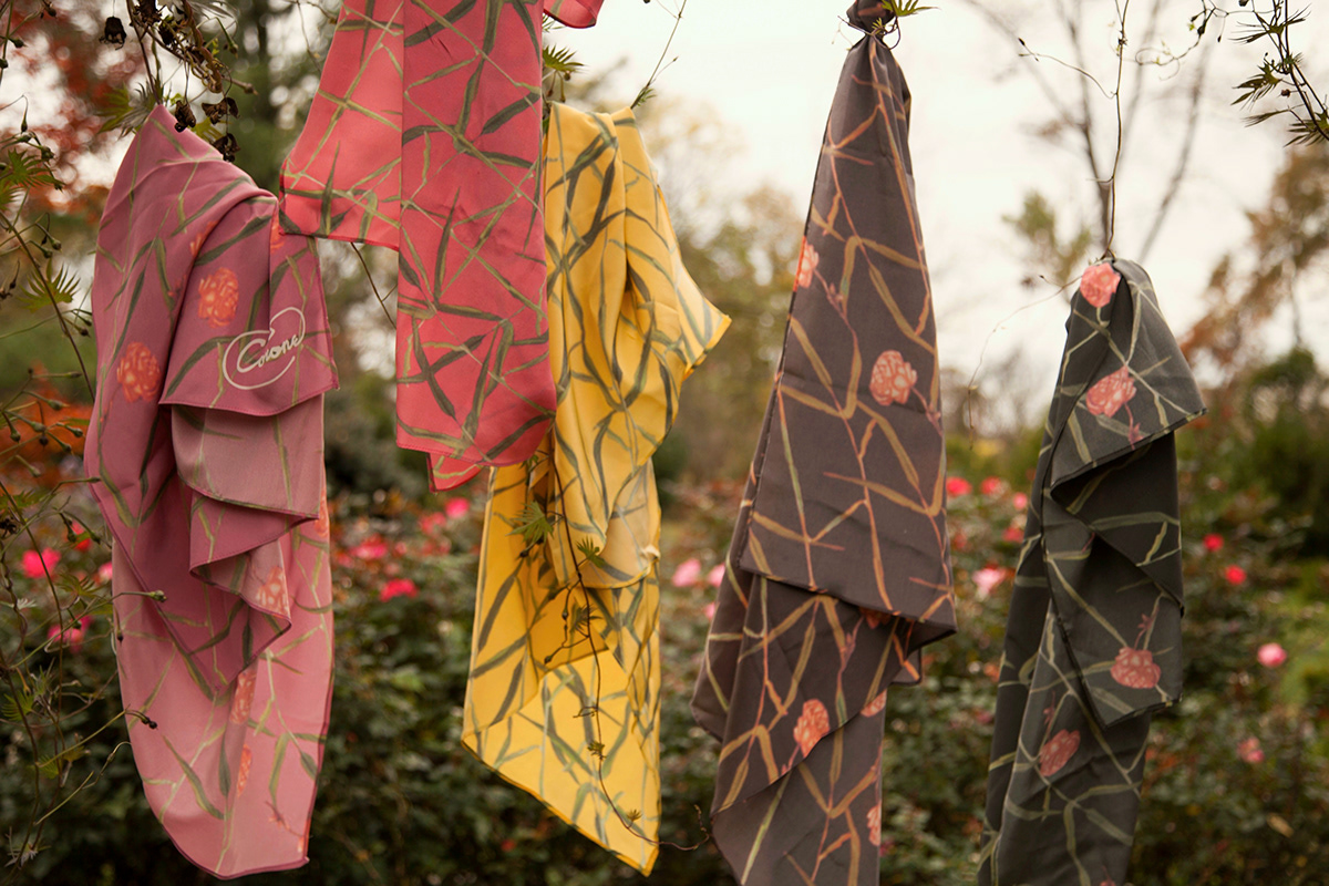 crepe de Chine scarves florals pattern