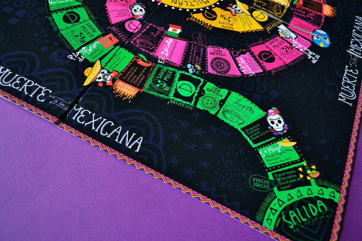 Dia De Muertos Day of Dead Mexican Mexicano mexicana board game juego de mesa calaca calavera skulls catrina