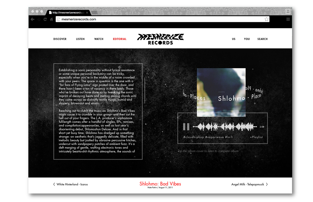 Records Ambient hypnotic mesmerize mesmerizing simple fluid Innovative Website electronic