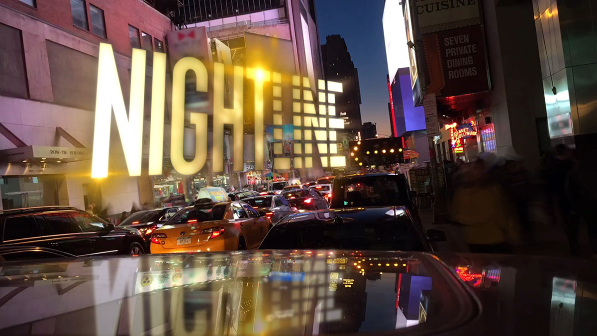 television nightline design time-lapse night scenes Show logo Street night time Roger white after effects reel new york city