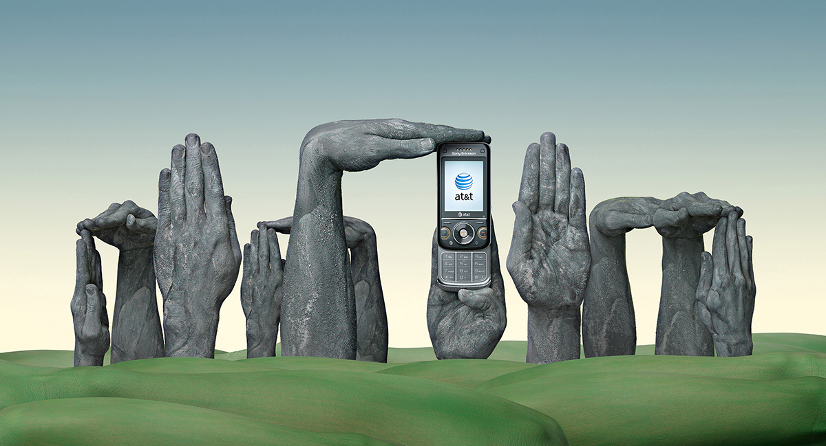 phones hands stonehenge AT&T Hand Modeling Brazil england Russia china japan Thailand