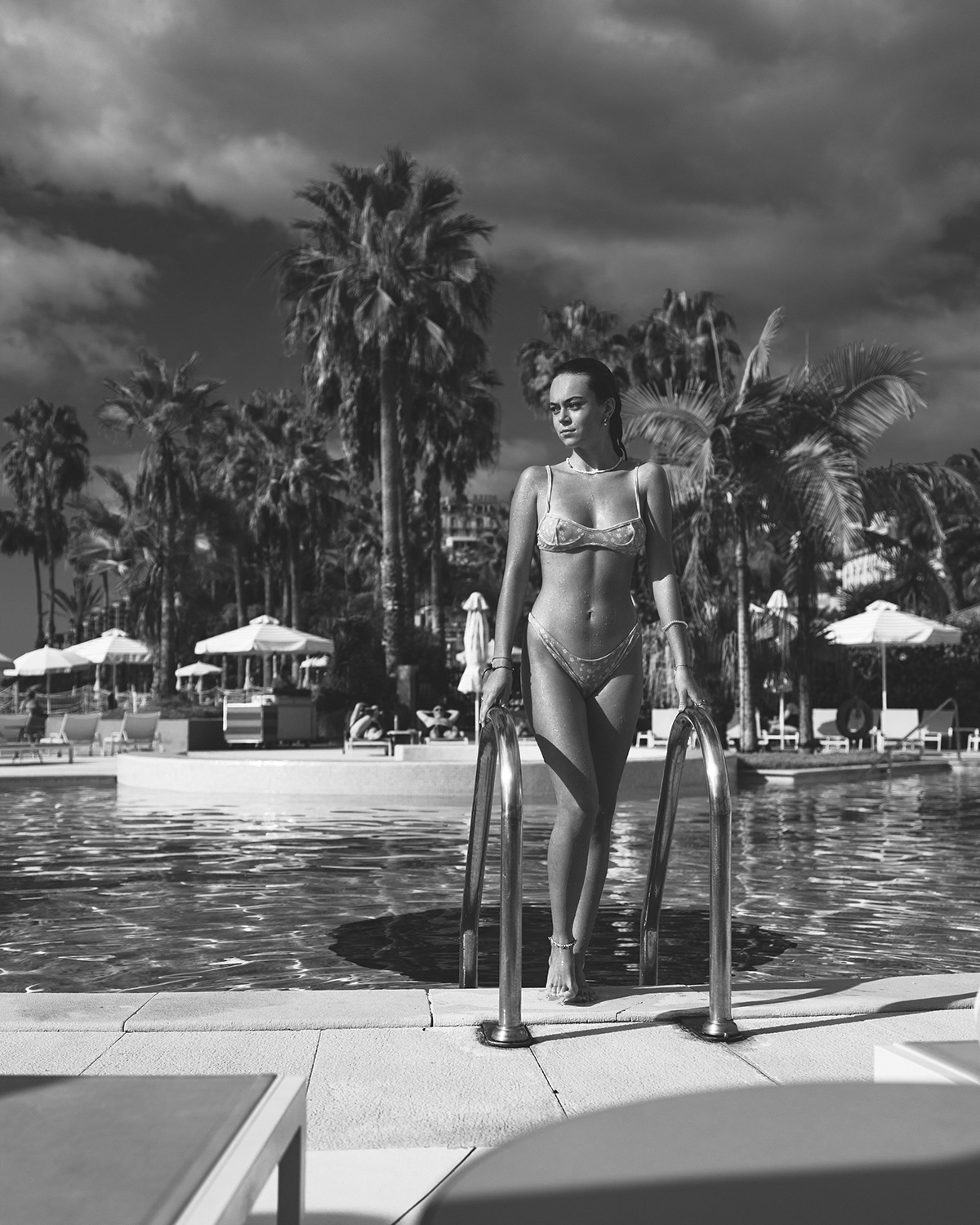 Outdoor Photography  photoshoot portrait photographer model Fashion  swiming pool hotel