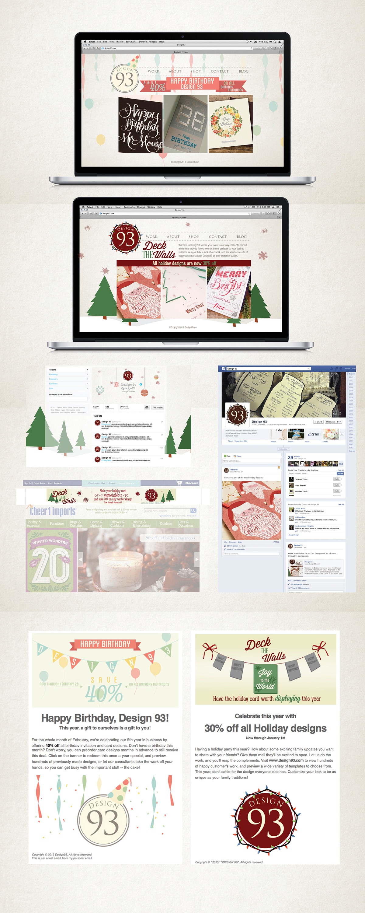 Invitation design Web animated gif web updates seasonal festive Birthday sale ad Email HTML mailchimp campaign