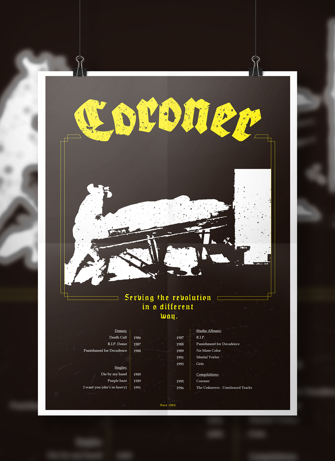 poster music metal coroner design diseño afiche