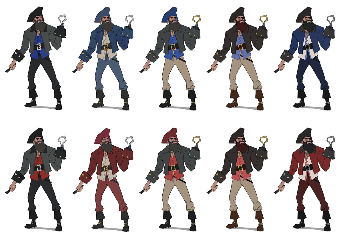 Adobe Portfolio Character design FPS game pirate portrait stylized teamfortress2 tf2