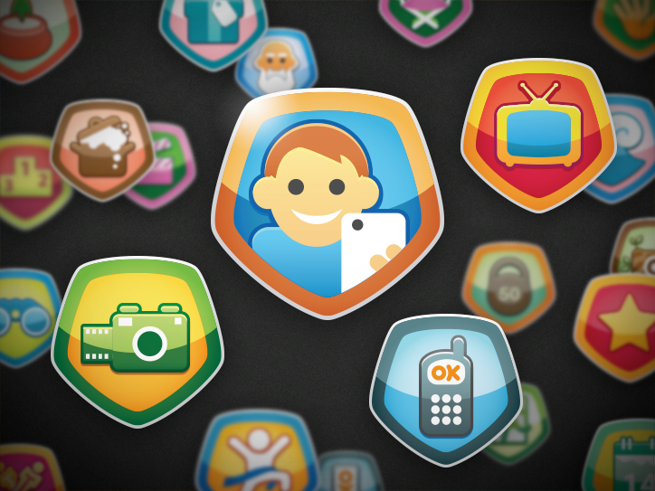 graphic design Icon Badges odnoklassniki одноклассники ачивменты Достижения achievments social network