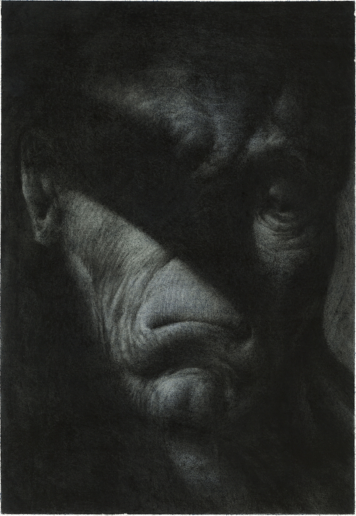 pencil charcoal draw sketch dark Character portrait paper art surrealism