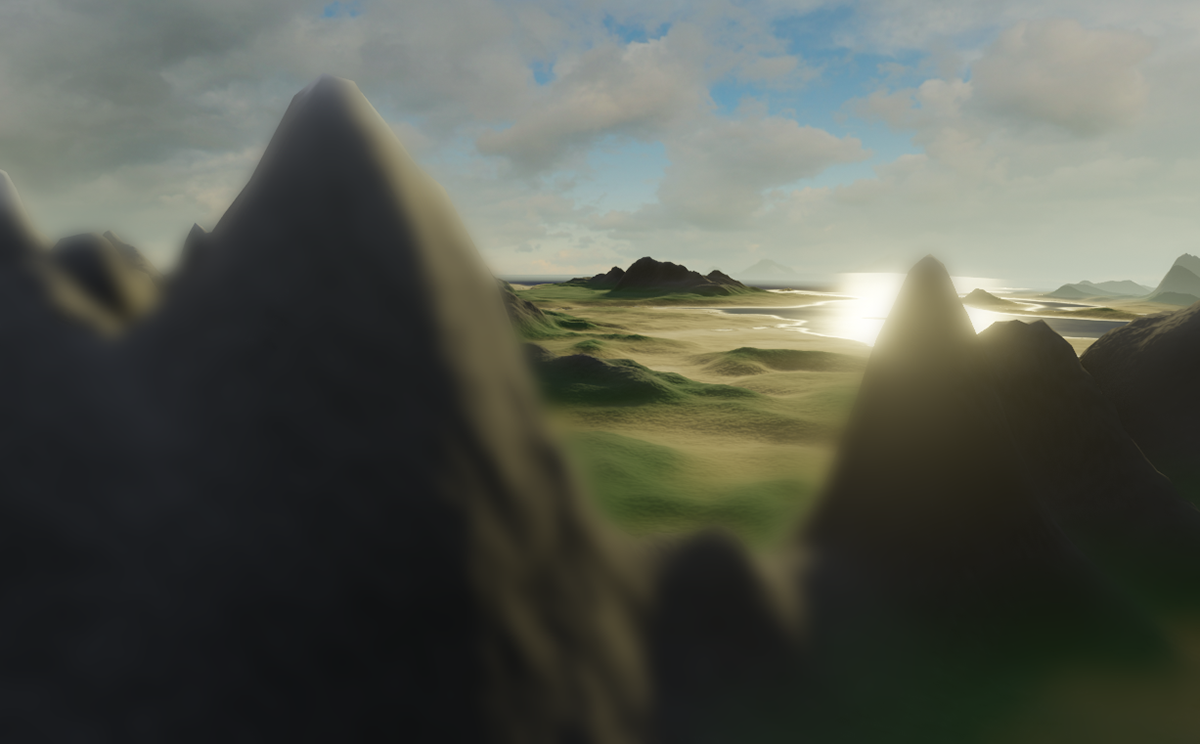 3D blender generative Landscape mountains Nature Procedural terrain