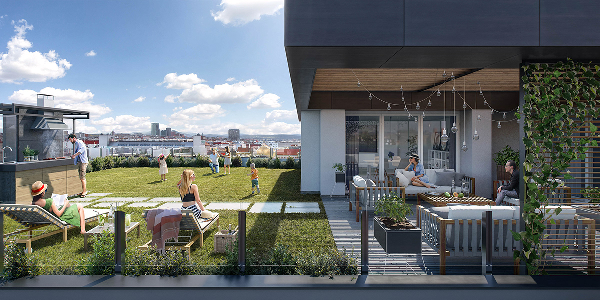 #archiviz #render #Compositing roof terrace penthouse visualization real estate CGI
