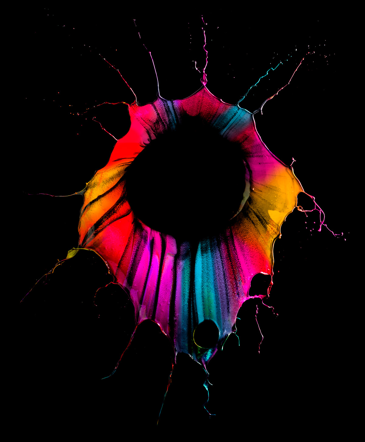colorful acrylic high speed photography splash