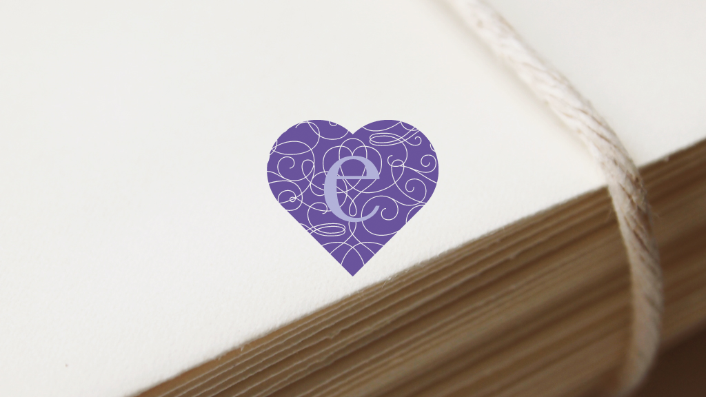 identity feminine heart children's book pastel purple lilac paper goods Blog Business Cards logo cards paper