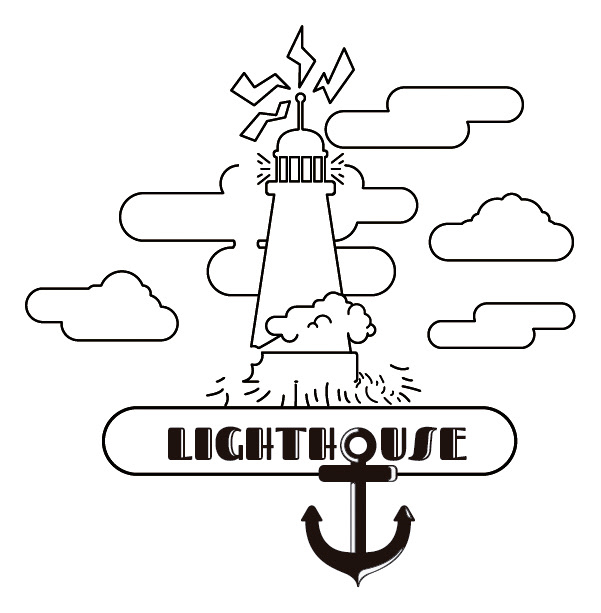 lighthouse vector line art Villalta graphic