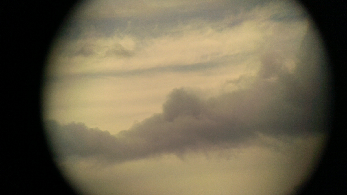 SKY blue pink clouds fluffy moon binoculars imaginitive interesting different quirky cool