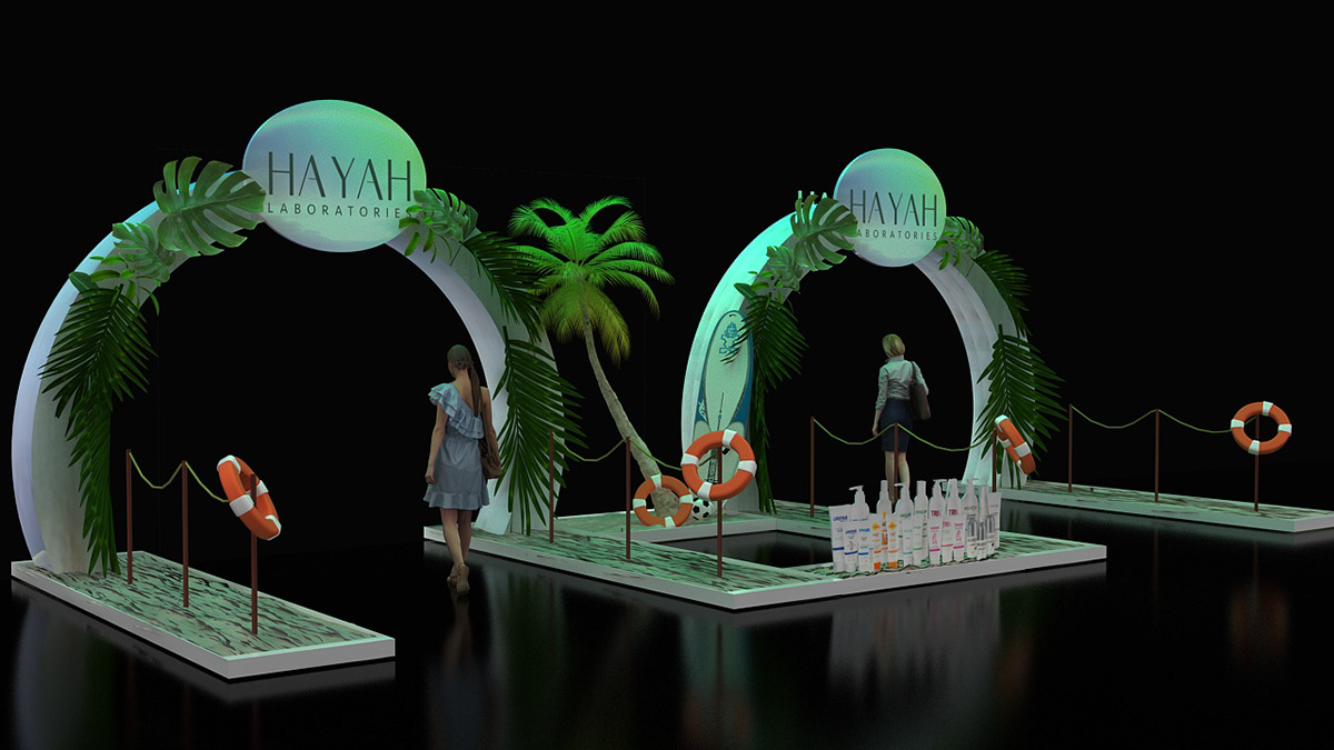 3D Advertising  Bradning cosmatics cream Event hayah Soukhna summer Sun