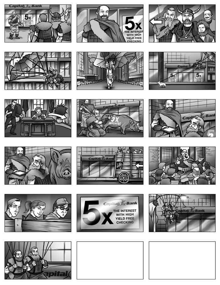storyboard commercial advertisements digital linework shading Production