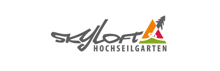 print Hochseilgarten Skyloft logo Werbebanner banner Fahne PVC-Aufkleber taschenmesser Corporate Design cd DVD Alternativwerbung IHK-Prüfung