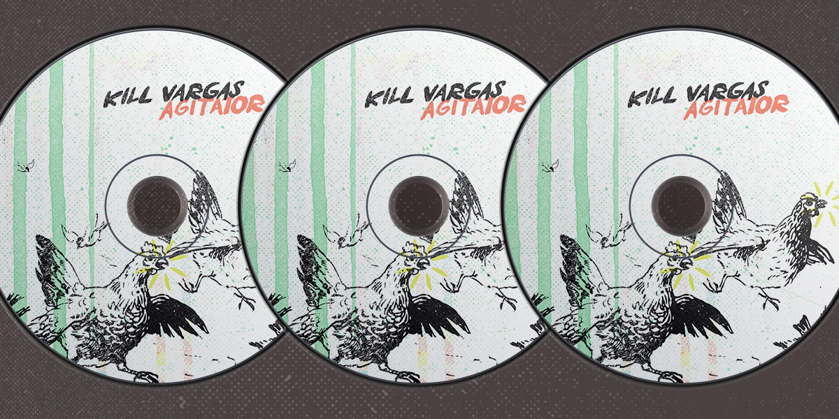Adobe Portfolio Album album cover grunge digipak cd punk rock texture handdrawn birds chicken drips geometric messy colorful