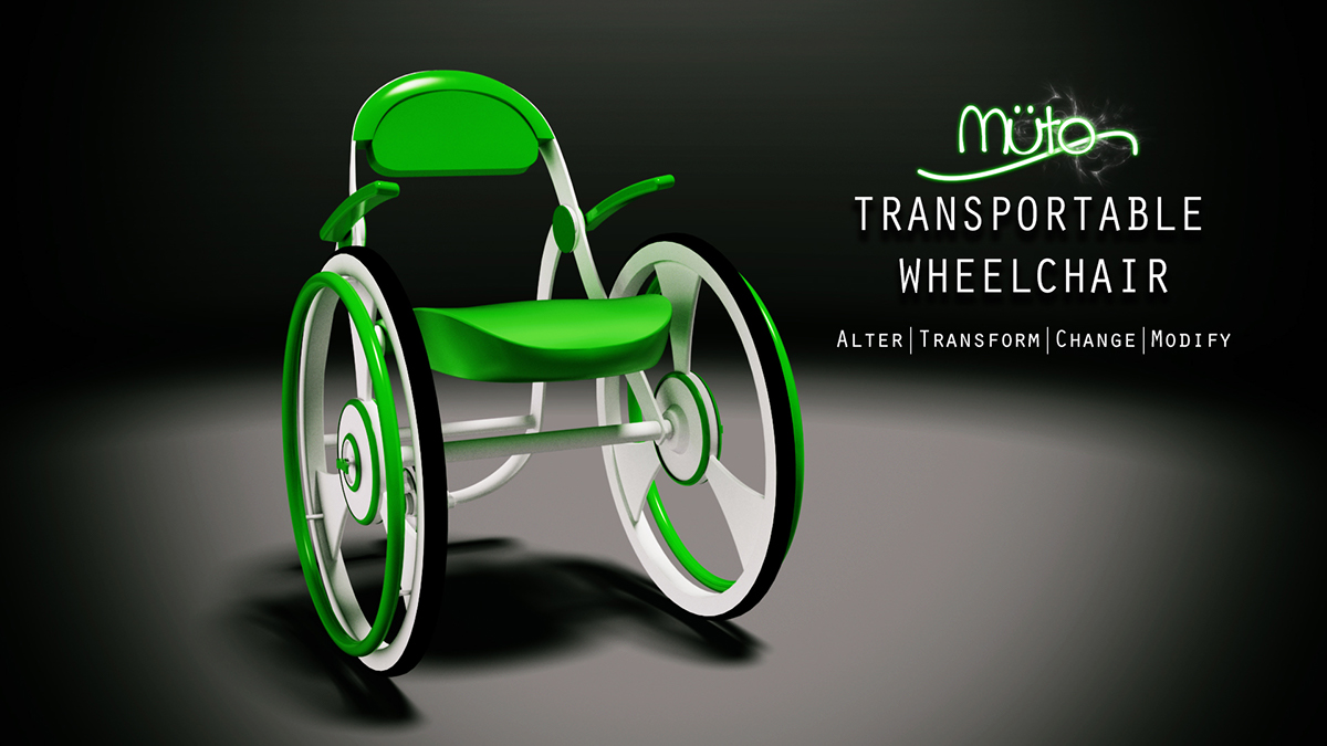 wheelchair futuristic wheel chair disabled concept folding Transport transportable lightweight design muto