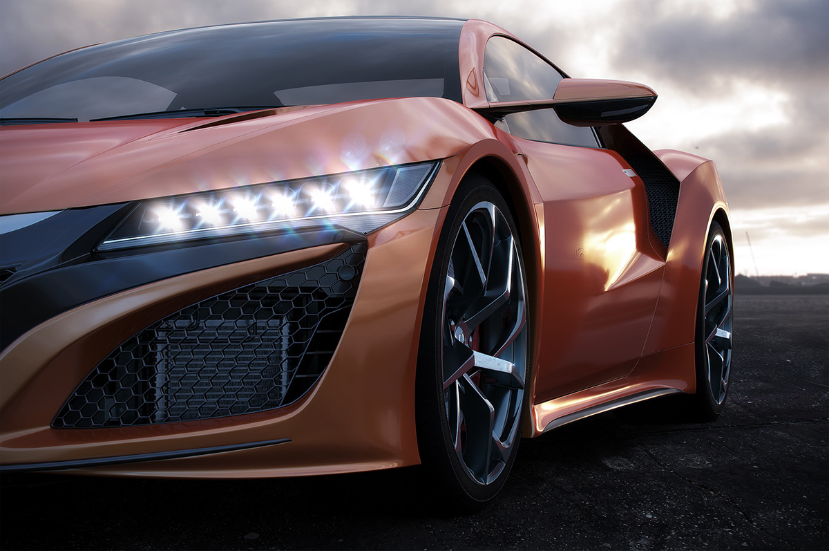 orangecar acuransx Acura Cars sportcars 3Dcars photorealistic CGIAUTOMOTIVE automotive   caradvertising