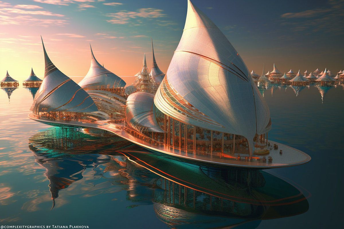 city energy future futuristic organic Sail sailing sailpunk sea water