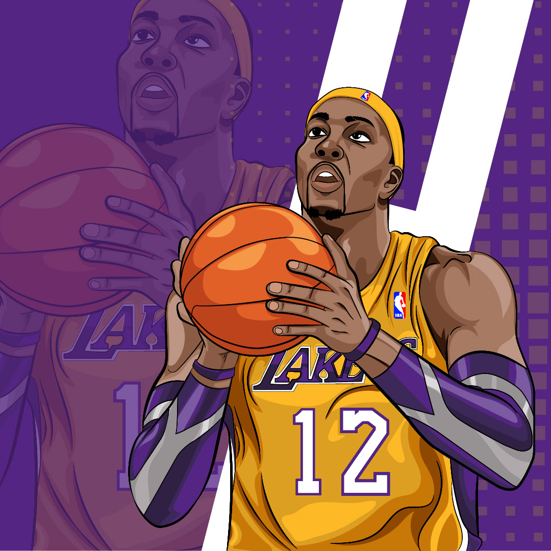 NBA NBA Player howard dwight NBA Illustration nba background la lakers ILLUSTRATION  nba center