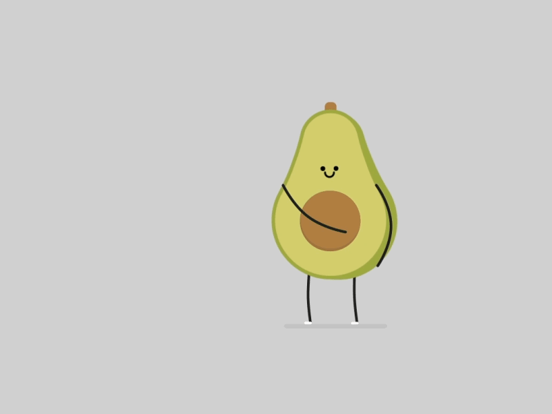 Ae 2D animation  gif loop karma avocado motion graphics  Character vegetable