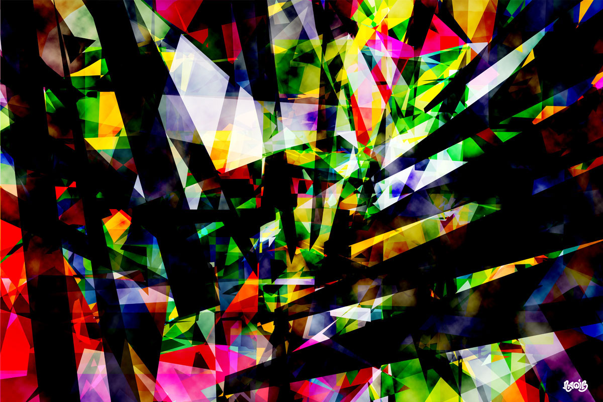 digital art Evoxemo glass cityscape abstract modern facet Colourful  paralyze Sharp