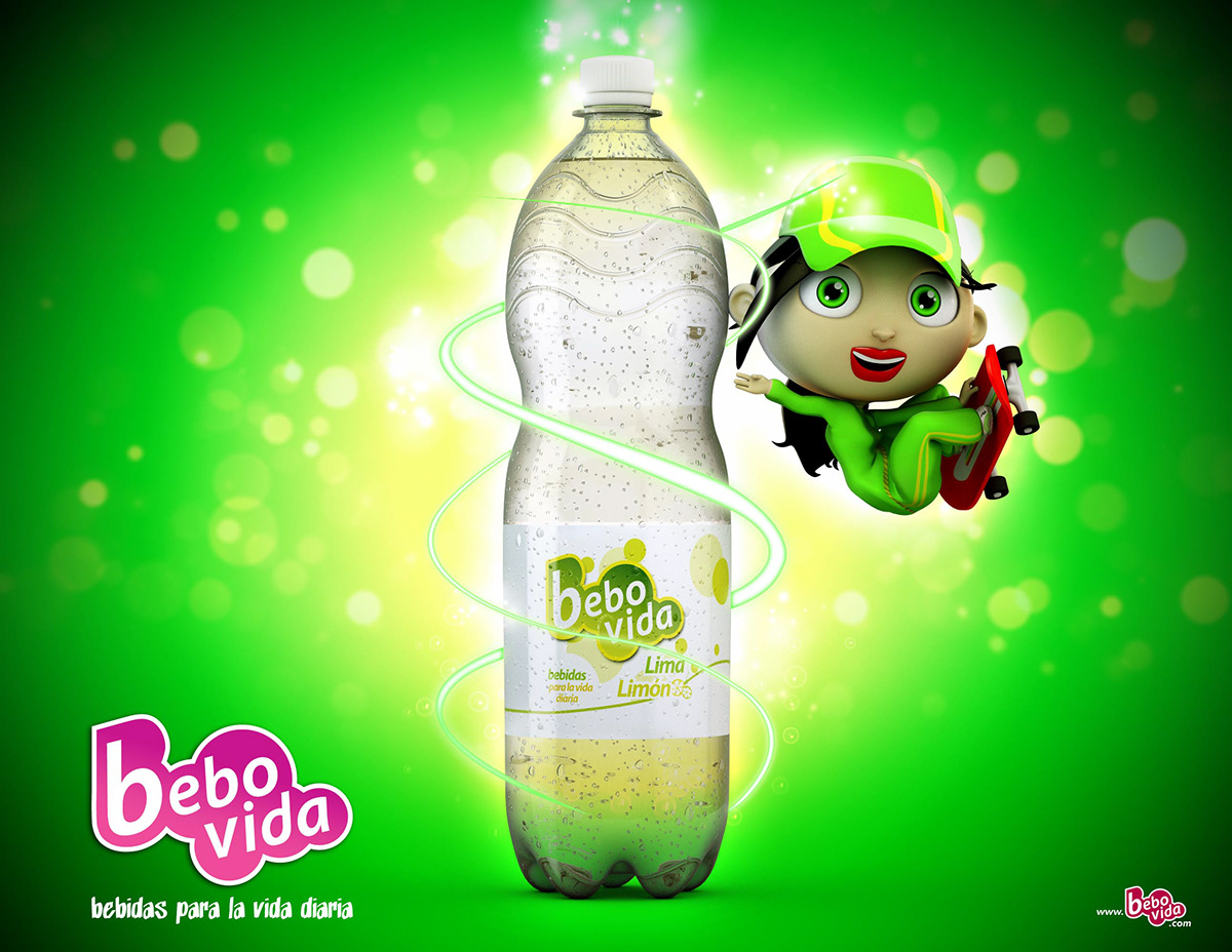 BEBOVIDA  fresh  DRINK glow THEGLOW refrescos Spot 3D animacion fresh drink