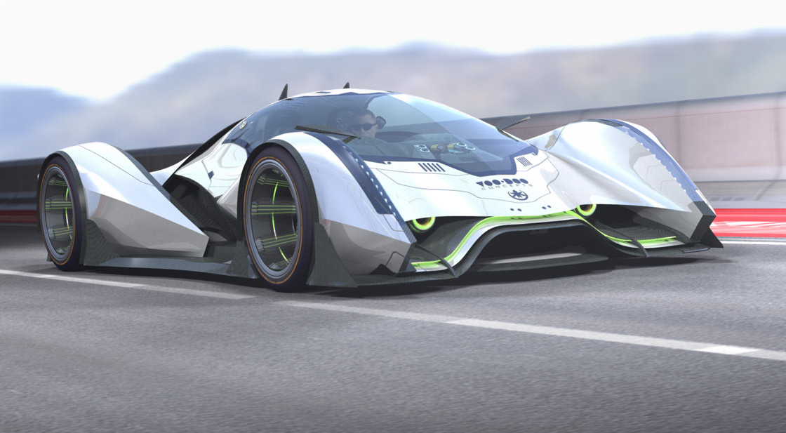 concept car supercar electric carbon Racing car body aero